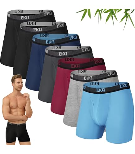 Easechoo Men's Underwear,Rayon Made from Bamboo Men Boxer Briefs